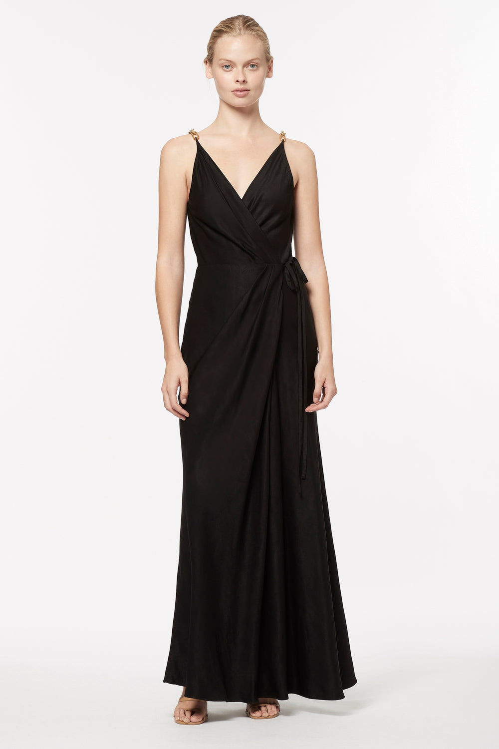 Asymmetrical Games Wrap Dress Black - Dresses - MANNING CARTELL